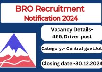 BRO Recruitment Notification 2024- Driver Posts