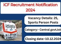 ICF Recruitment Notification 2024- Sports Person Posts