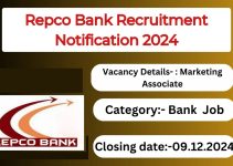 Repco Bank Recruitment Notification 2024- Marketing Associate Posts