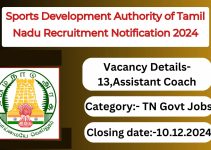 TN SDAT Recruitment Notification 2024- Assistant Coach Posts