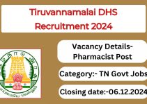 Tiruvannamalai DHS Recruitment 2024- Apply Pharmacist Posts